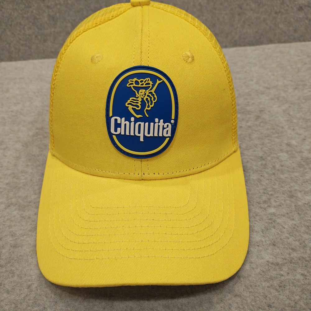 Chiquita Hat Cap Trucker Snap Back One Size Yellow Mesh Logo Mens Banana